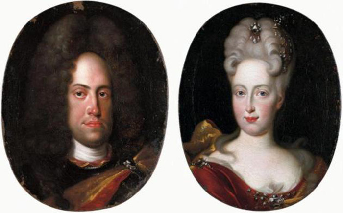 johann wilhelm von neuburg with his wife anna maria luisa de medici